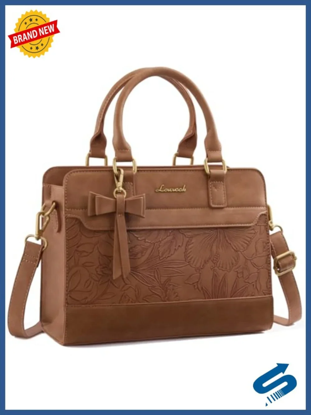 PU Leather Tote Satchel Shoulder Crossbody Bag with Zipper